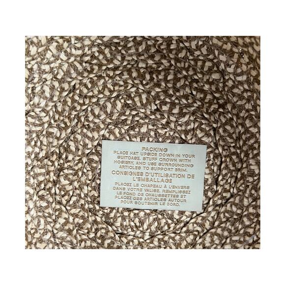 ERIC JAVITS Womens Valeria Raffia bucket hat UPF50+ Peanut / Natural NWOT Unused - Picture 5 of 6